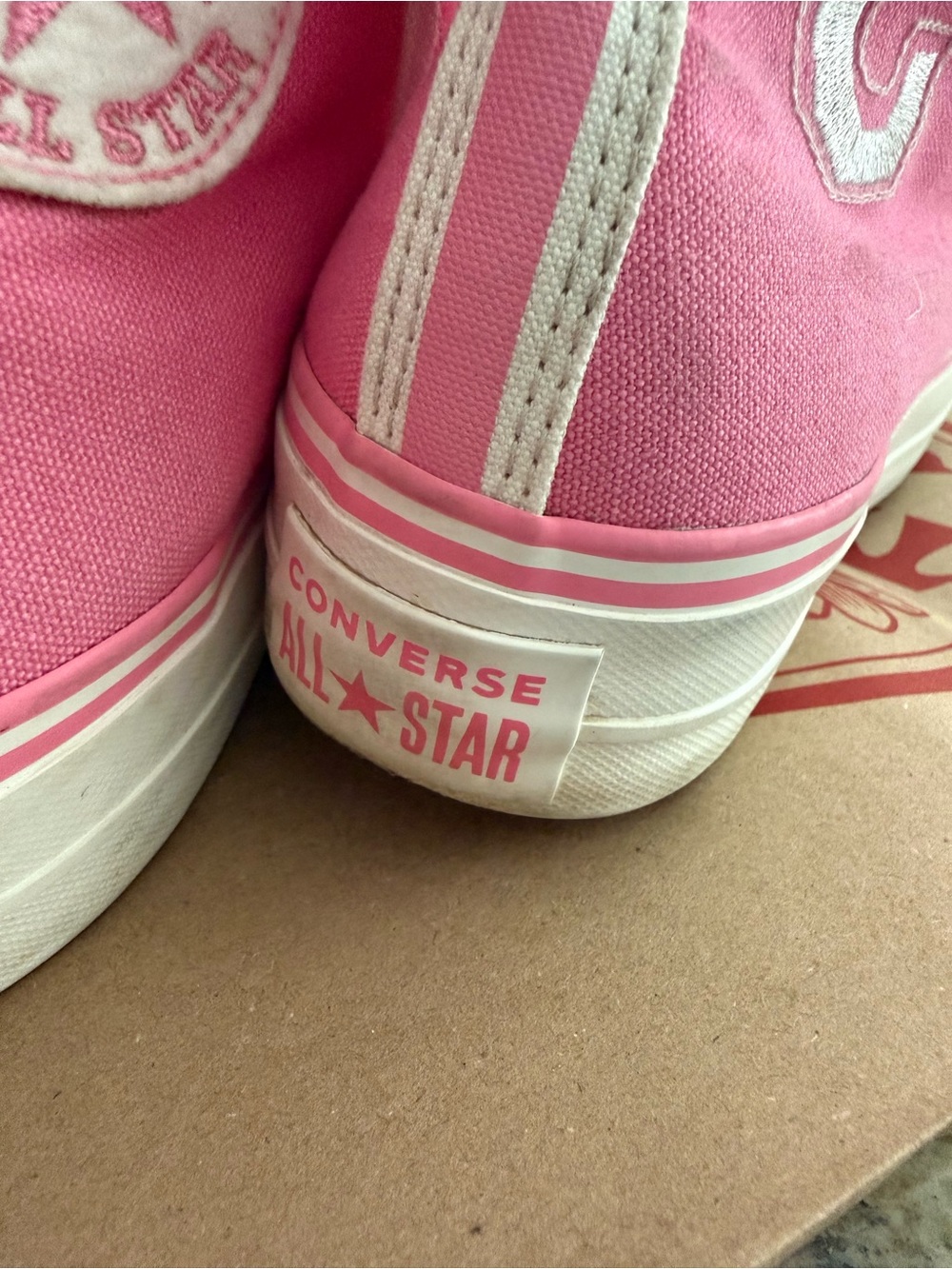 Converse Chuck Taylor All Star High Top Pink Canvas Sneakers Women’s 8.5 - Picture 4 of 8